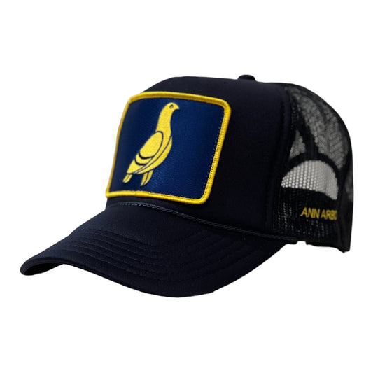 Ann Arbor Navy Blue Cap with Navy & Yellow Pigeon Patch