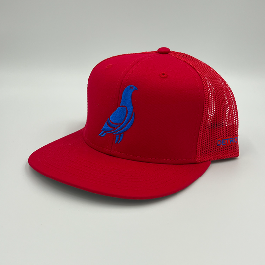 Detroit Red Cap with Blue Pigeon