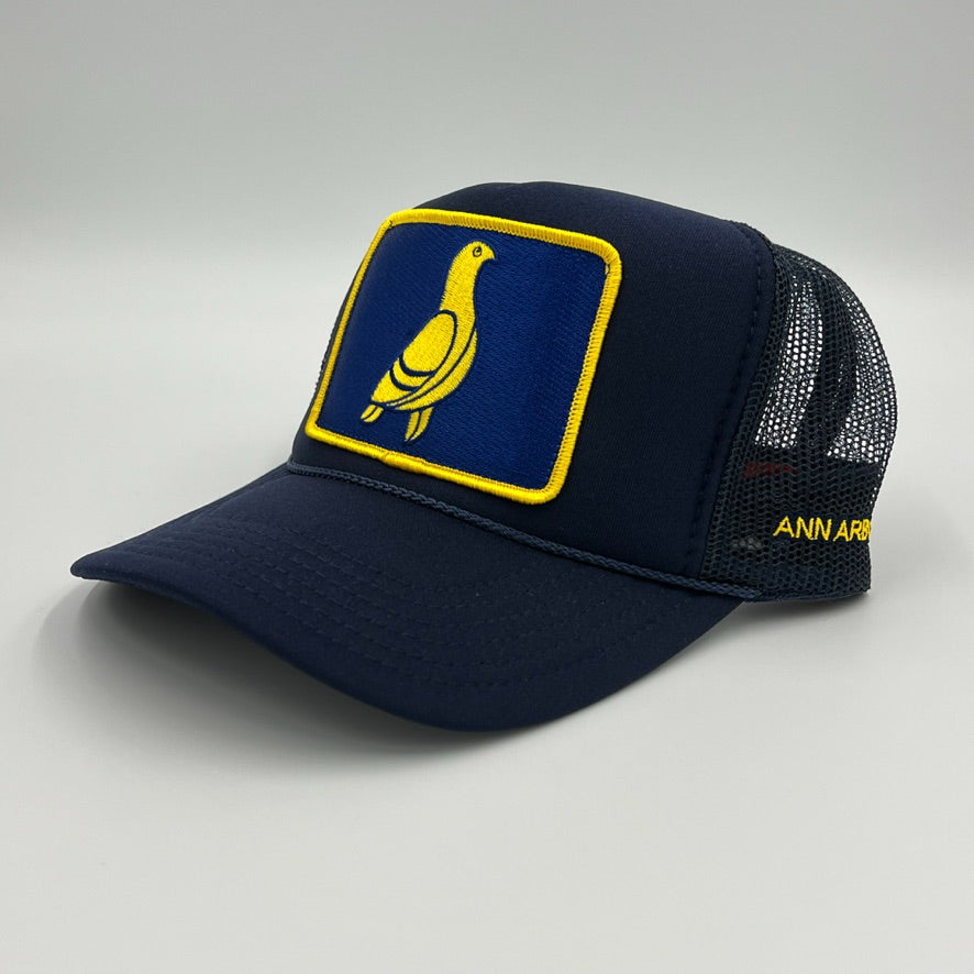 Ann Arbor Navy Blue Cap with Navy & Yellow Pigeon Patch