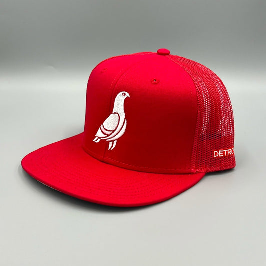 Detroit Red Cap with White Pigeon