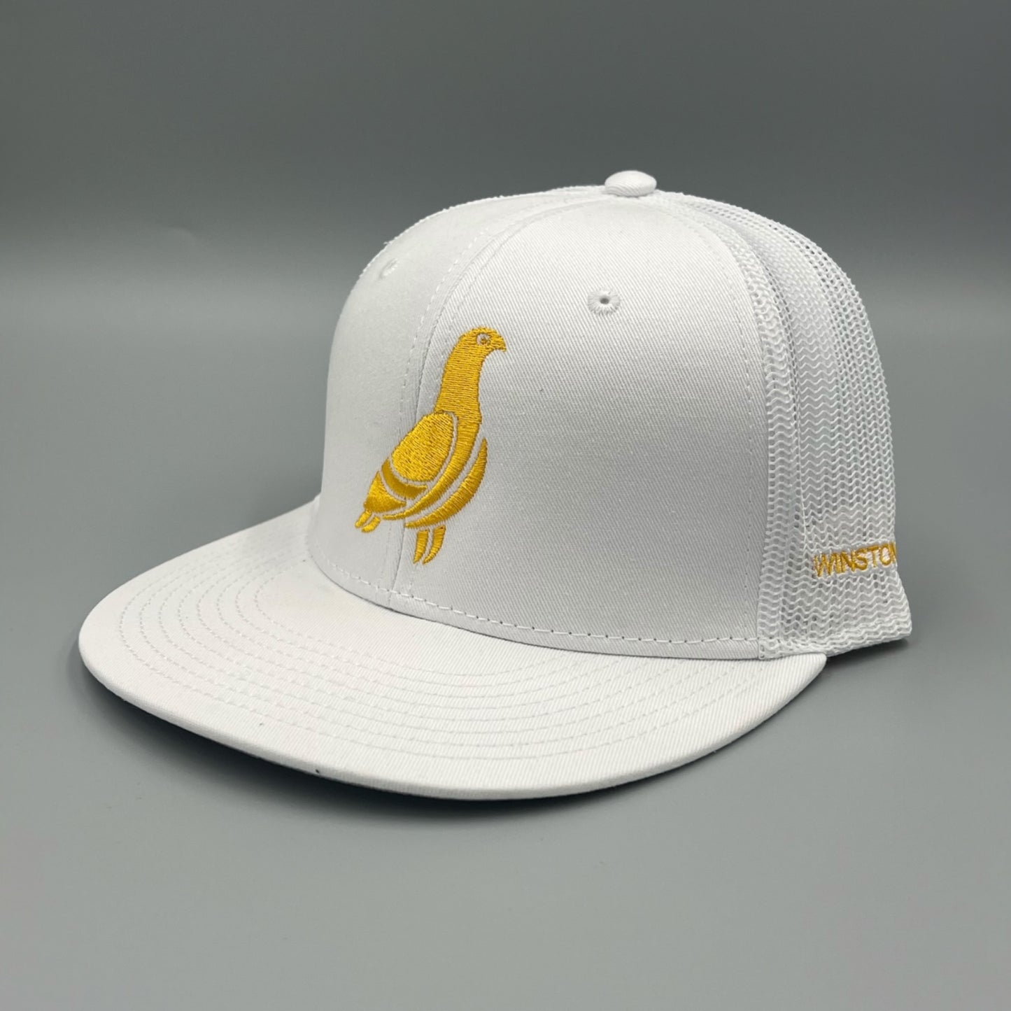 Winston-Salem White Cap with Gold Pigeon