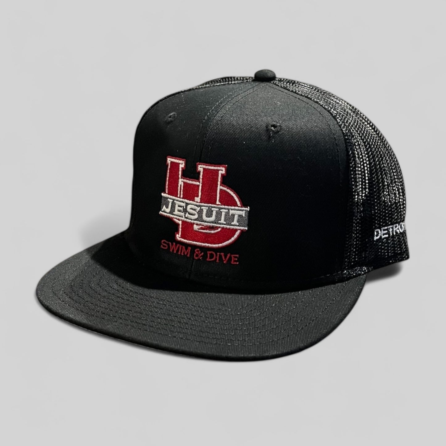 U of D Swim and Dive Black Twill Flat Brim