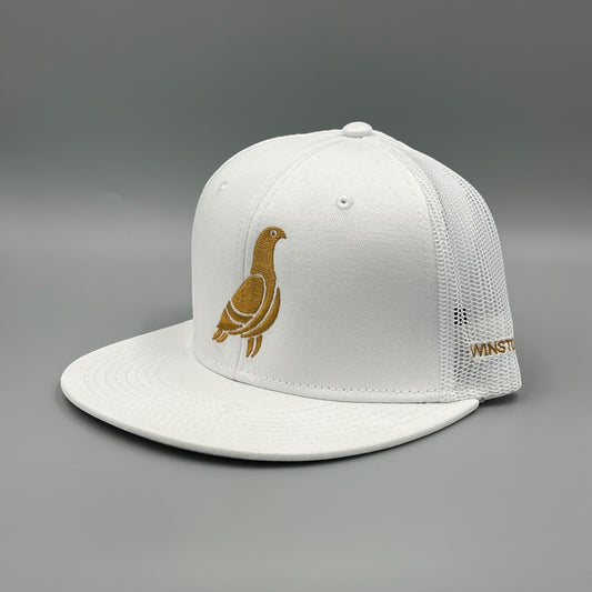 Winston-Salem White Cap with Gold Pigeon