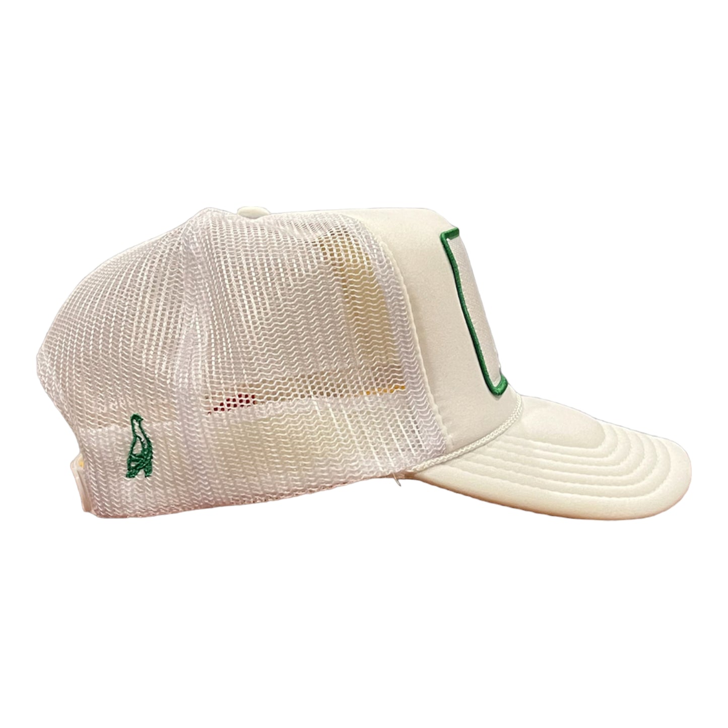 East Lansing White Cap with White & Green Pigeon Patch