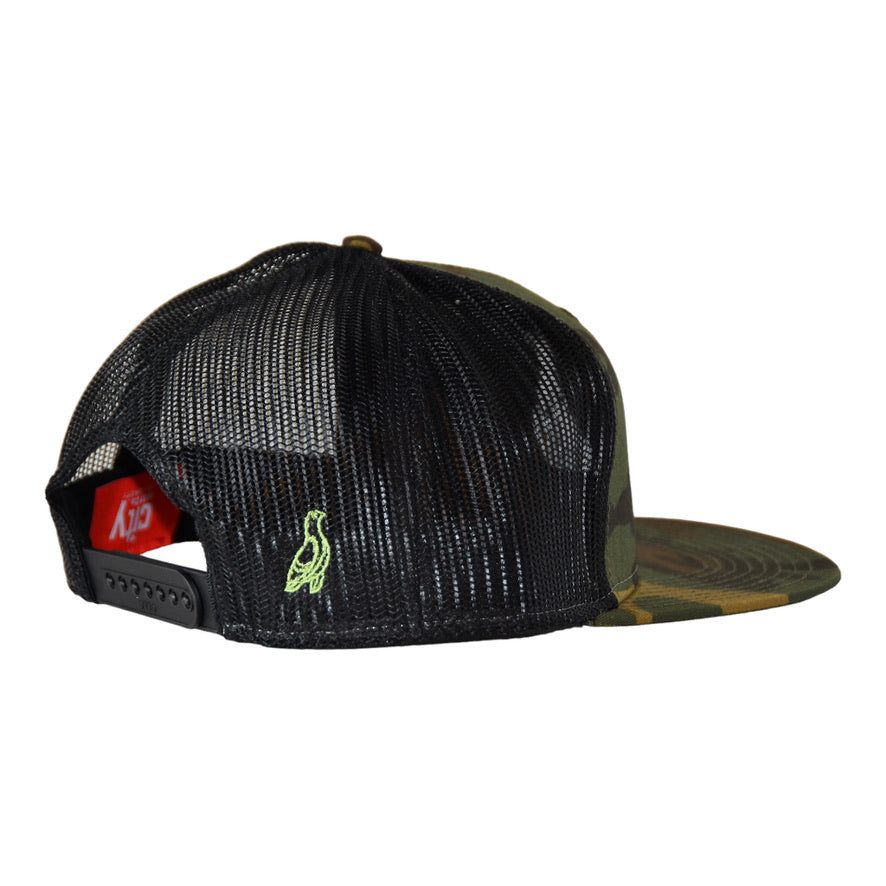 Detroit Camo Cap with Black Pigeon